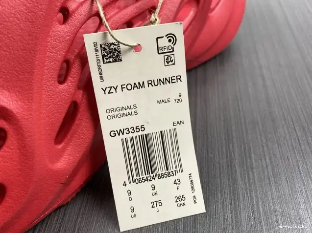 Red Adidas Yeezy Foam CW3355 0516